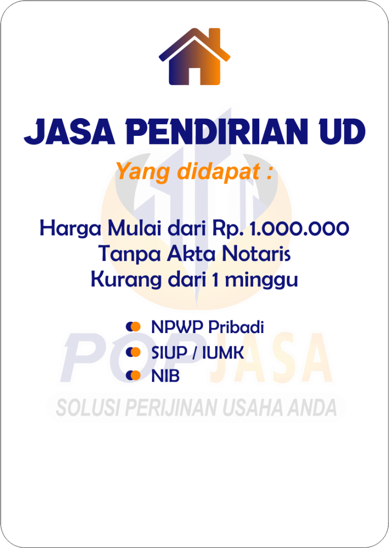 Jasa Pendirian UD Pontianak