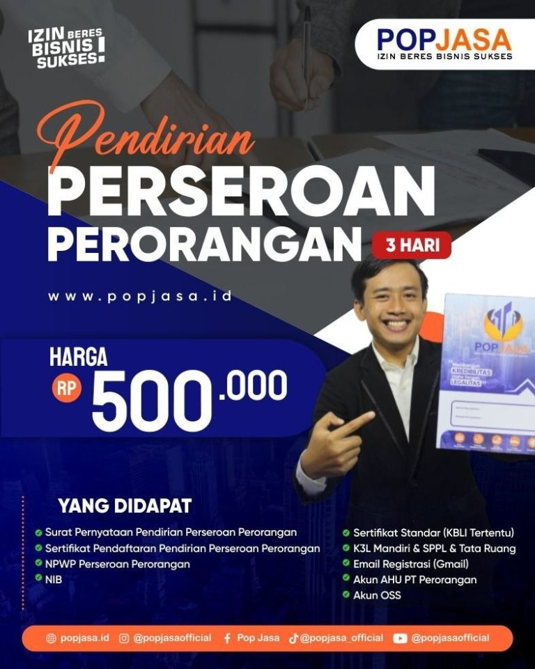 Jasa Pendirian PT Perorangan, Pembuatan PT Perorangan