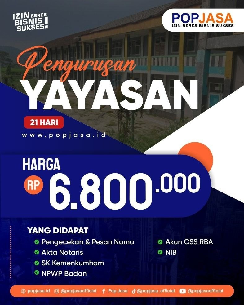 harga yayasan pop jasa, syarat pendirian yayasan di mojokerto, prosedur pendirian yayasan di mojokerto sesuai uu, biaya pendirian yayasan di mojokerto, akta notaris pendirian yayasan mojokerto, dokumen yang dibutuhkan untuk pendirian yayasan mojokerto, struktur pengurus yayasan di mojokerto, pengesahan yayasan di mojokerto kemenkumham, cara membuat yayasan di mojokerto, modal awal yayasan di mojokerto, izin operasional yayasan di mojokerto, contoh yayasan pendidikan di mojokerto