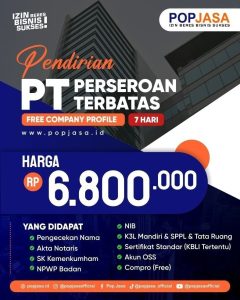 syarat pendirian PT di Indonesia, dokumen pendirian PT terbaru, cara mendirikan PT online OSS, biaya pendirian PT 2025, perbedaan PT perorangan dan PT biasa, panduan membuat PT untuk UMKM, jasa pendirian PT profesional, akta notaris pendirian PT, contoh sertifikat PT resmi, legalitas usaha PT terpercaya, proses pembuatan NIB untuk PT, konsultasi pendirian PT Popjasa, cara mengurus PT cepat dan mudah, persyaratan pembuatan PT online, OSS RBA pendirian PT, biaya notaris pendirian PT, dokumen legalitas usaha PT, panduan OSS pembuatan PT, keuntungan mendirikan PT resmi, layanan pendirian PT terpercaya, cara daftar PT untuk UMKM, pendaftaran PT lewat OSS, langkah membuat PT baru, kebutuhan dokumen PT perorangan, proses legalitas badan usaha PT, Popjasa jasa pendirian PT