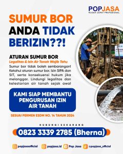 Jasa izin sumur bor resmi POPJASA, Pengurusan izin air tanah SIPA SIT, Layanan izin sumur bor cepat dan legal, POPJASA jasa legalitas sumur bor, Proses izin sumur bor sesuai Permen ESDM, Konsultasi izin sumur bor bersama POPJASA, Dokumen izin air tanah resmi, SIPA dan SIT izin sumur bor, POPJASA membantu izin air tanah, Sumur bor berizin resmi aman, Jasa pengurusan izin sumur bor terpercaya, Legalitas sumur bor usaha industri, Izin air tanah resmi untuk perusahaan, Layanan cepat urus izin sumur bor, POPJASA konsultan izin air tanah, Dokumen lengkap izin sumur bor, Perizinan sumur bor usaha resmi, Jasa legalitas lingkungan sumur bor, Proses SIPA SIT POPJASA cepat, Sumur bor legal sesuai aturan ESDM, Pengurusan izin sumur bor tanpa ribet, POPJASA solusi izin air tanah, Jasa izin sumur bor untuk UMKM, Konsultan izin air tanah terpercaya, Proses izin sumur bor transparan, Legalitas usaha dengan izin sumur bor, POPJASA layanan izin air tanah lengkap, Dokumen SIPA SIT sumur bor resmi, Cara mudah urus izin sumur bor, Sumur bor legalitas resmi POPJASA