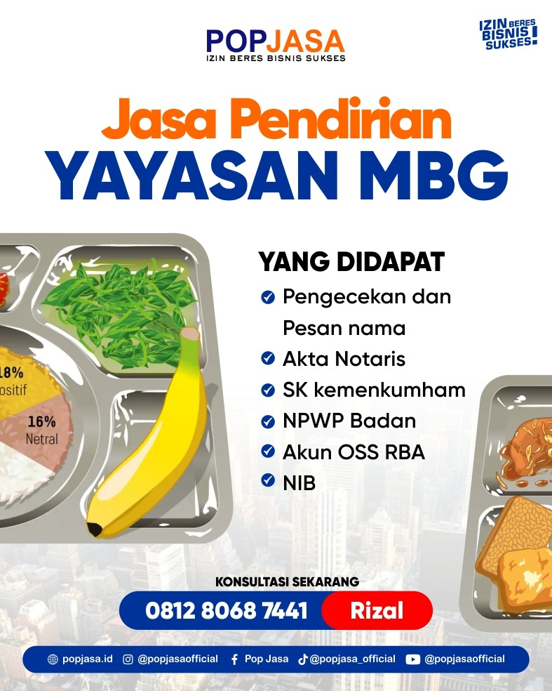 syarat mendirikan yayasan mbg surabaya, cara mendirikan yayasan mbg, biaya pendirian yayasan surabaya, jasa pendirian yayasan mbg, pendirian yayasan sosial surabaya, syarat izin yayasan, akta notaris yayasan, sk kemenkumham yayasan, npwp badan yayasan, nib yayasan surabaya, popjasa surabaya, jasa legalitas yayasan mbg