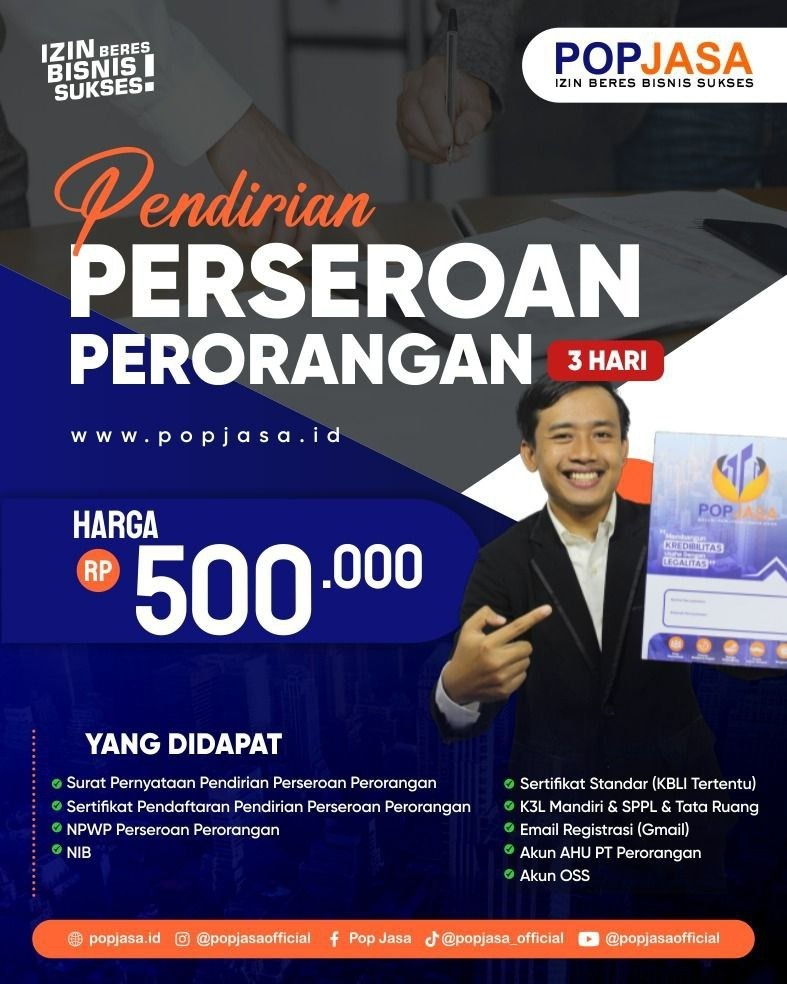 Cara mendirikan perseroan perorangan