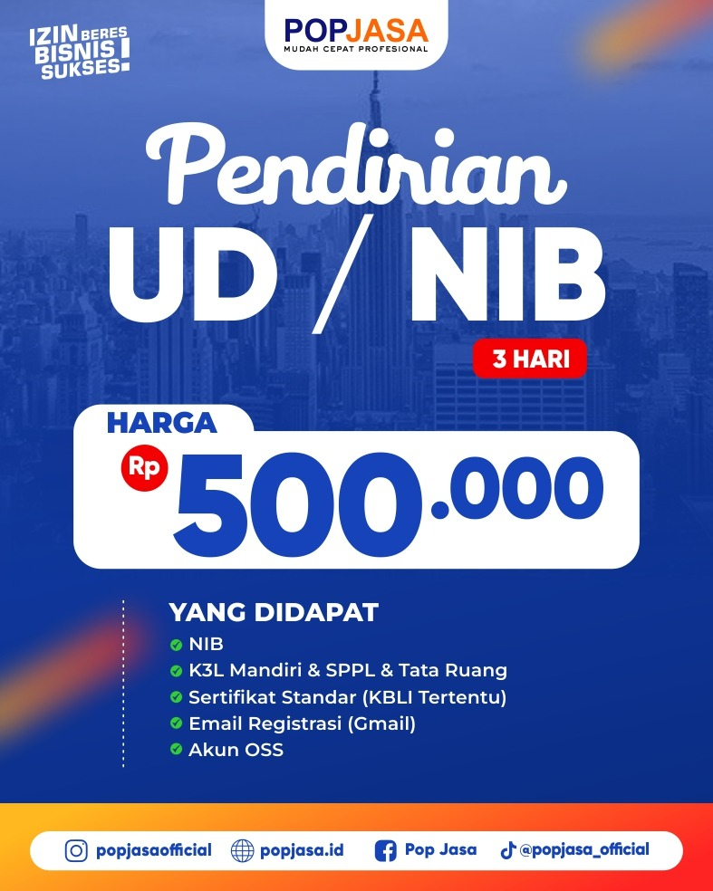 Jasa Pengurusan NIB - POPJASA : 081326497675
