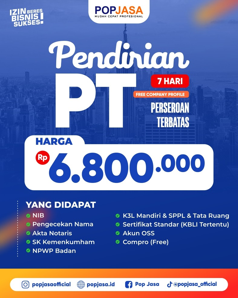 Jasa Pembuatan PT - POPJASA : 081326497675