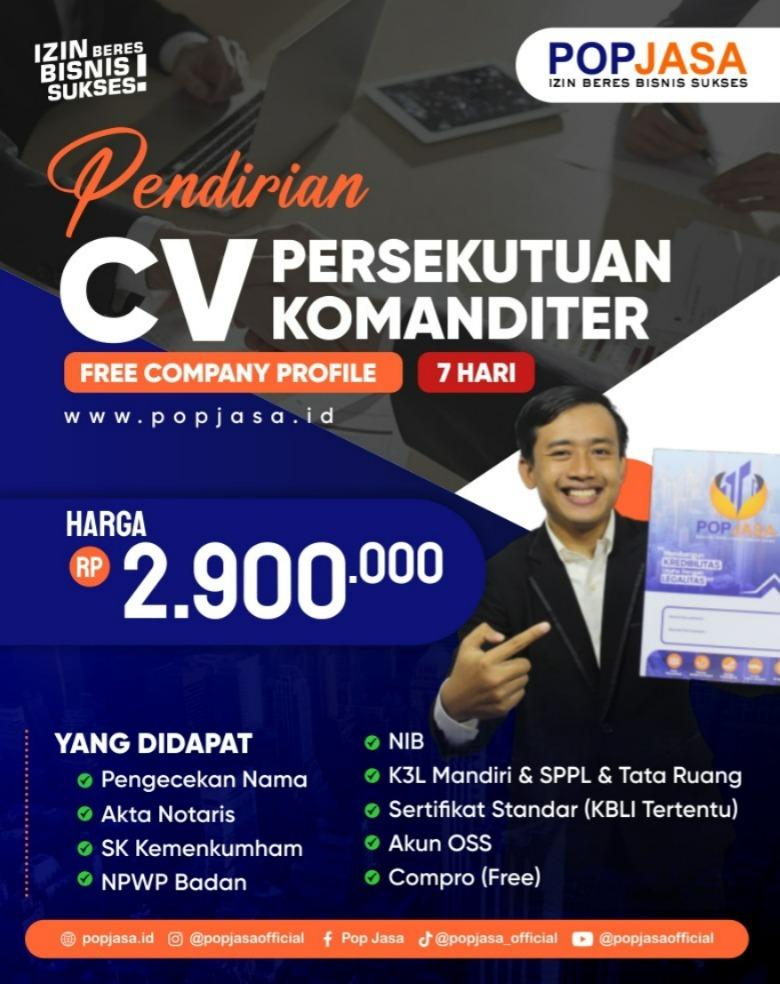 POPJASA - Pendirian CV - 081326497675